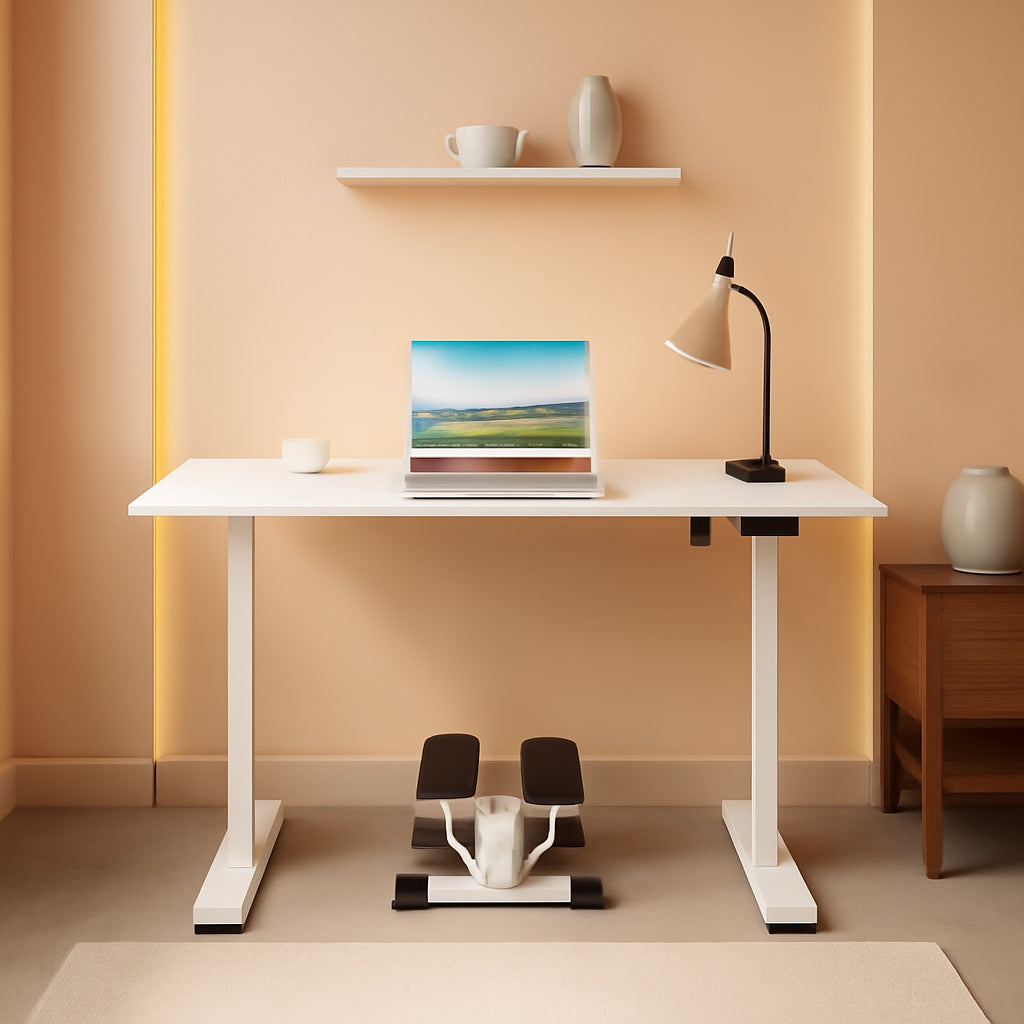 47" White Electric Standing Desk Height Adjustable-0