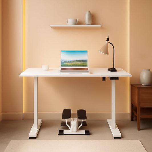 47" White Electric Standing Desk Height Adjustable-0