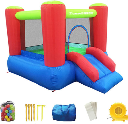 8x7 Junior Inflatable Bouncer Slide with 50 Balls-1
