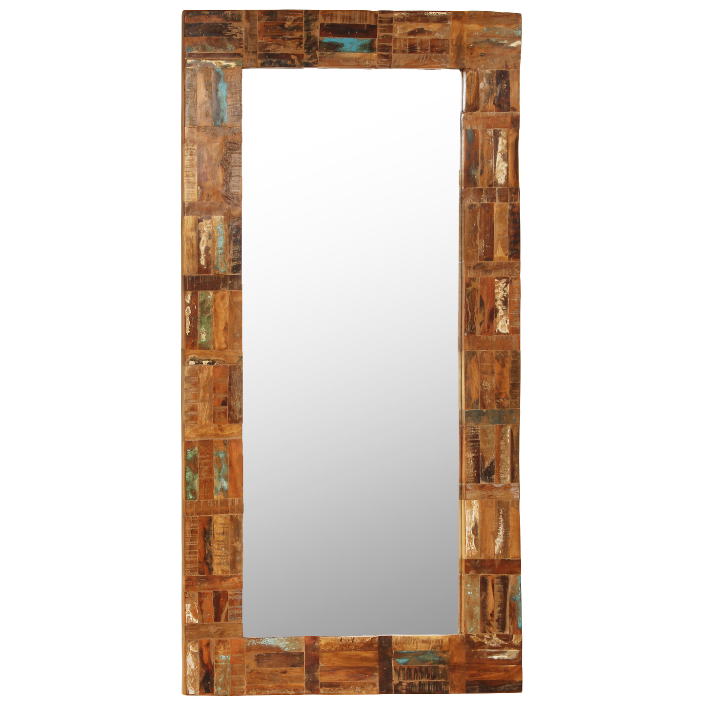 vidaXL Decorative Mirror Wall Mirror Bathroom Mirror Solid Reclaimed Wood-1
