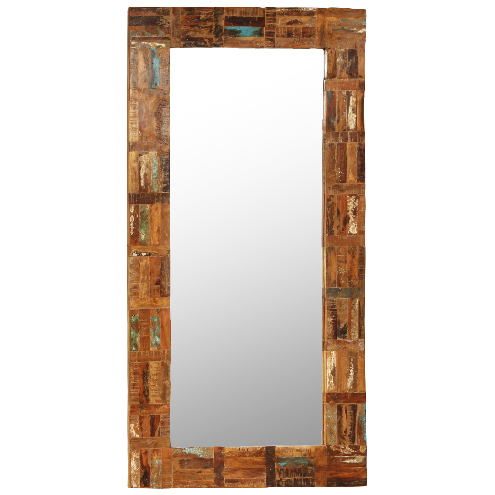 vidaXL Decorative Mirror Wall Mirror Bathroom Mirror Solid Reclaimed Wood-1