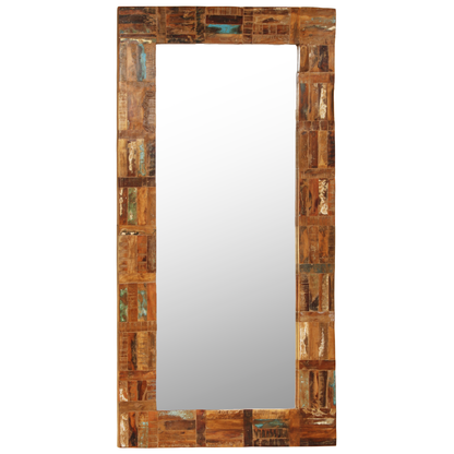 vidaXL Decorative Mirror Wall Mirror Bathroom Mirror Solid Reclaimed Wood-1