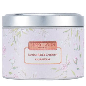 100% Beeswax Tin Candle - Jasmine Rose Cranberry - (8x6) cm