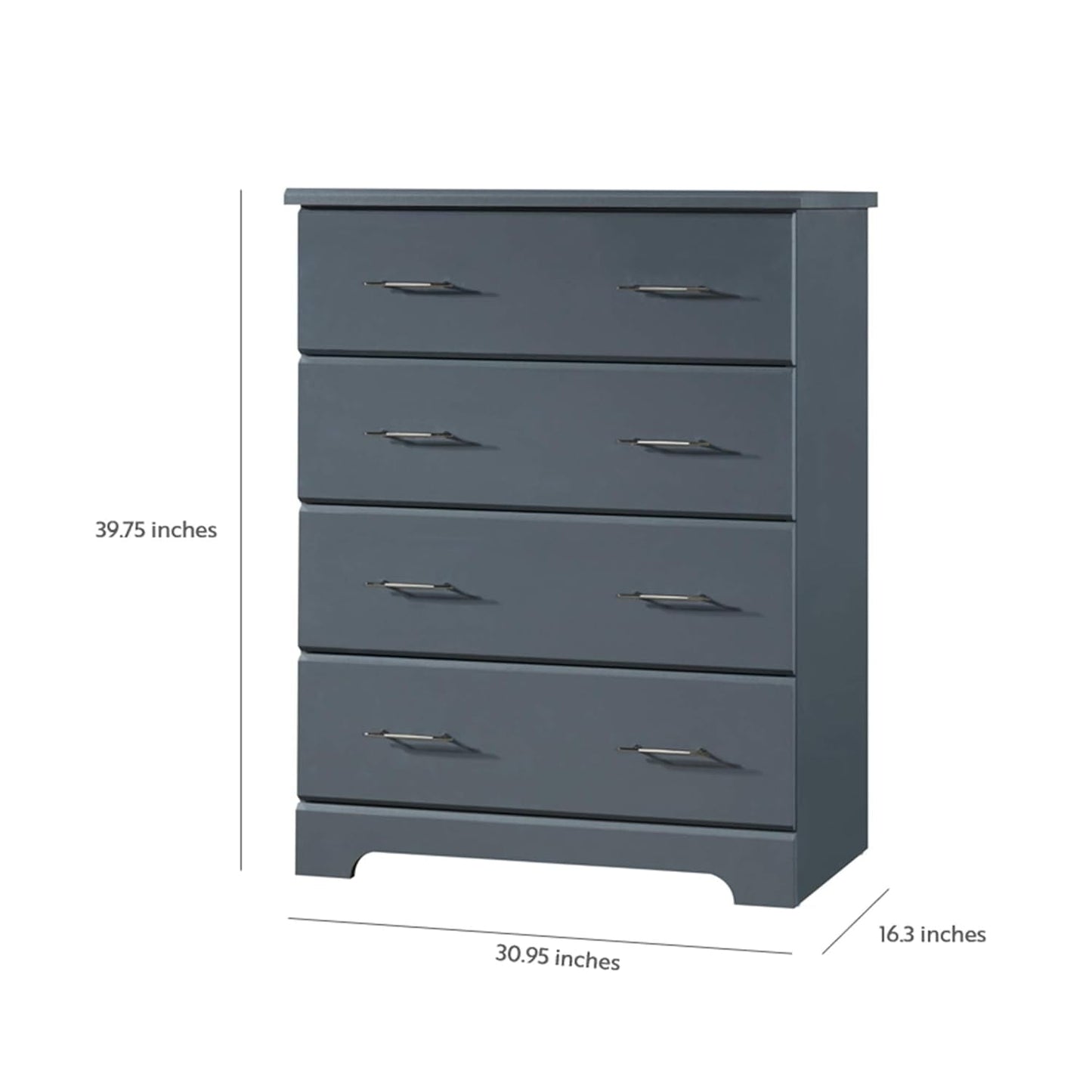 Brookside 4 Drawer Dresser (Gray) – GREENGUARD Gold Certified, Dresser for Nursery, 4 Drawer Dresser, Kids Dresser, Nursery Dresser Drawer Organizer, Chest of Drawers-2