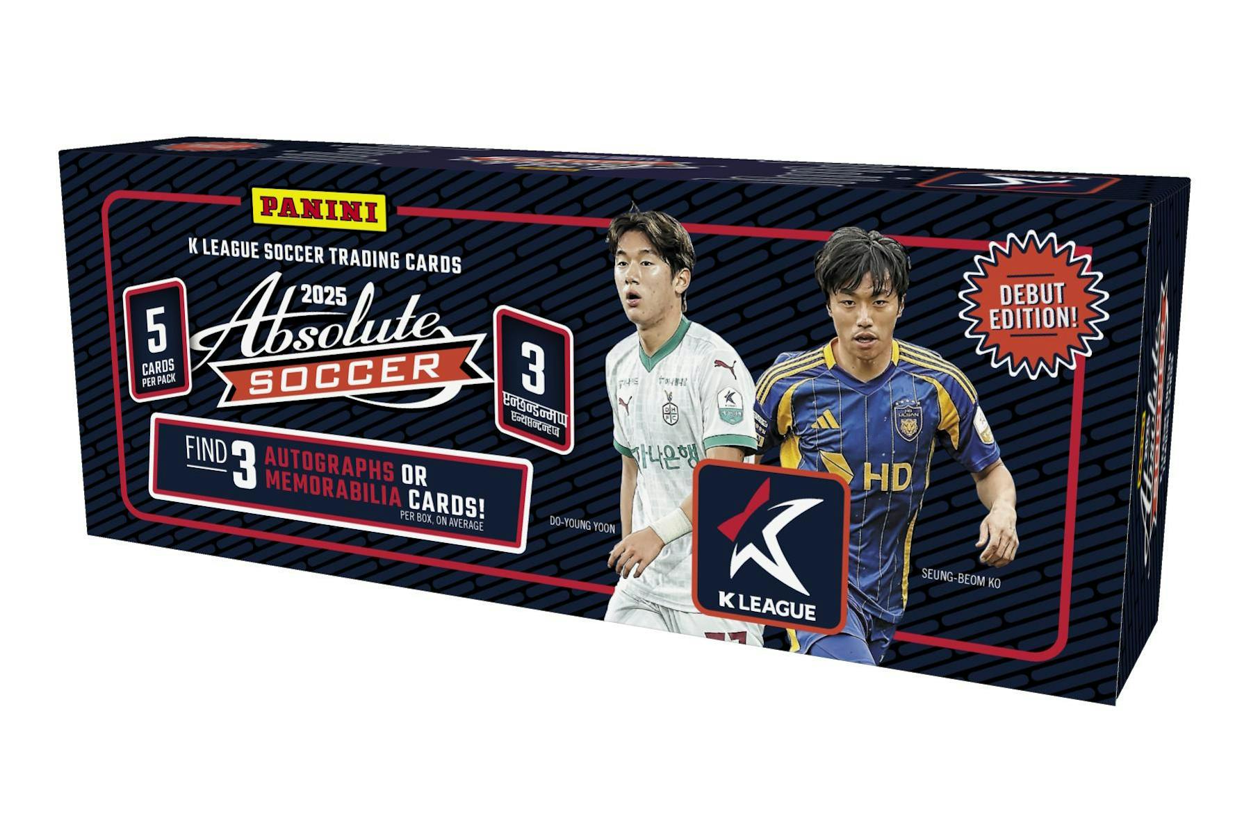 2025 Panini Absolute K League Soccer Hobby Box

Panini Absolute Soccer K League 2025 trading cards

2025 Absolute K League Soccer Kaboom insert cards