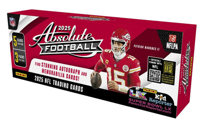 2025 Panini Absolute Football Hobby Box

Absolute Football 2025 Hobby Kaboom Case Hit

Panini Absolute Football Rookie Premier Materials Autograph