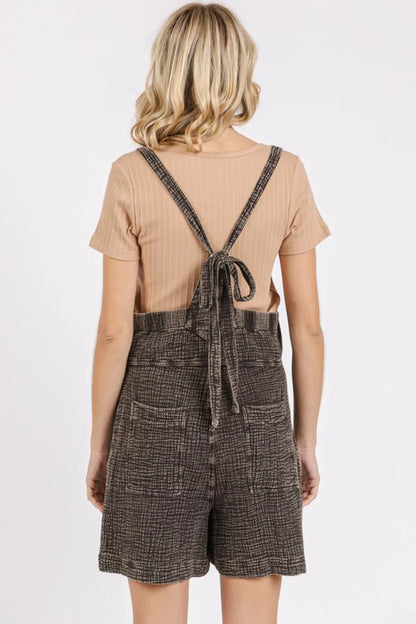 Mittoshop Textured Knotted Wide Strap Overalls