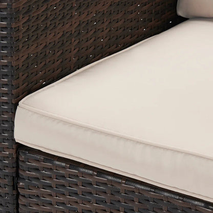 Coastal Rattan Sofa Set Luxurious Cushions And Table-3