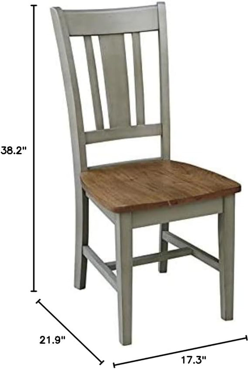 International Concepts San Remo Splatback Chair, Distressed Hickory/Stone-2
