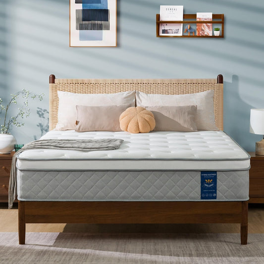 Queen 12 Inch Hybrid Mattress with Memory Foam Comfort-0