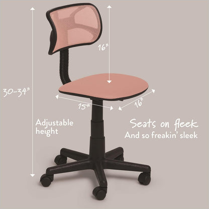 Swivel Mesh Desk Chair, Blush 21D X 21W X 34H In-2