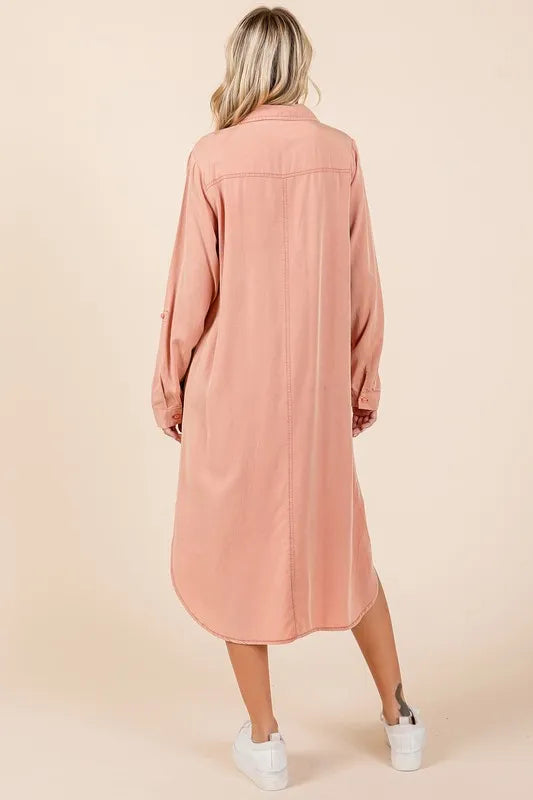Mittoshop Button Down Long Sleeve Shirt Dress