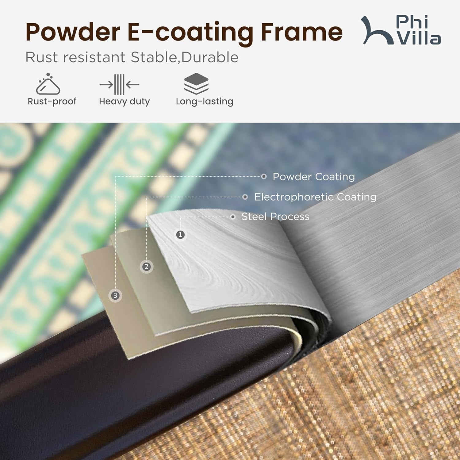 Five Piece Patio Bar Set with Swivel Padded Stools-3