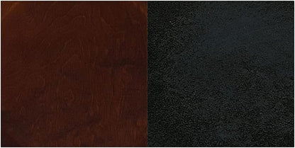 2 Pack HERCULES Series Black Ladder Back Metal Restaurant Chair - Walnut Wood Seat-2