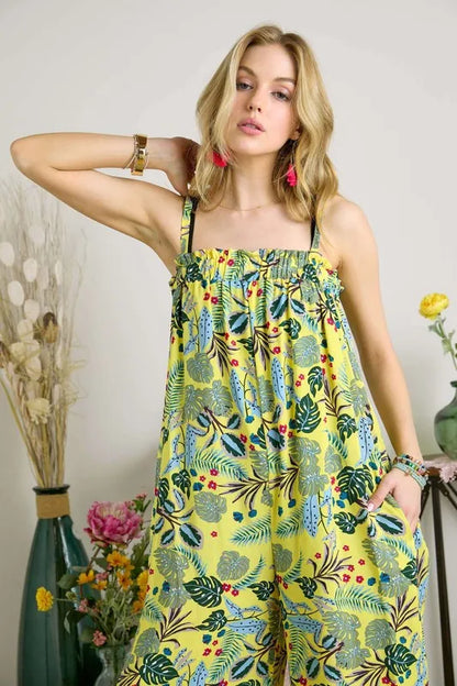 ADORA Elastic Detail Tropical Jumpsuit