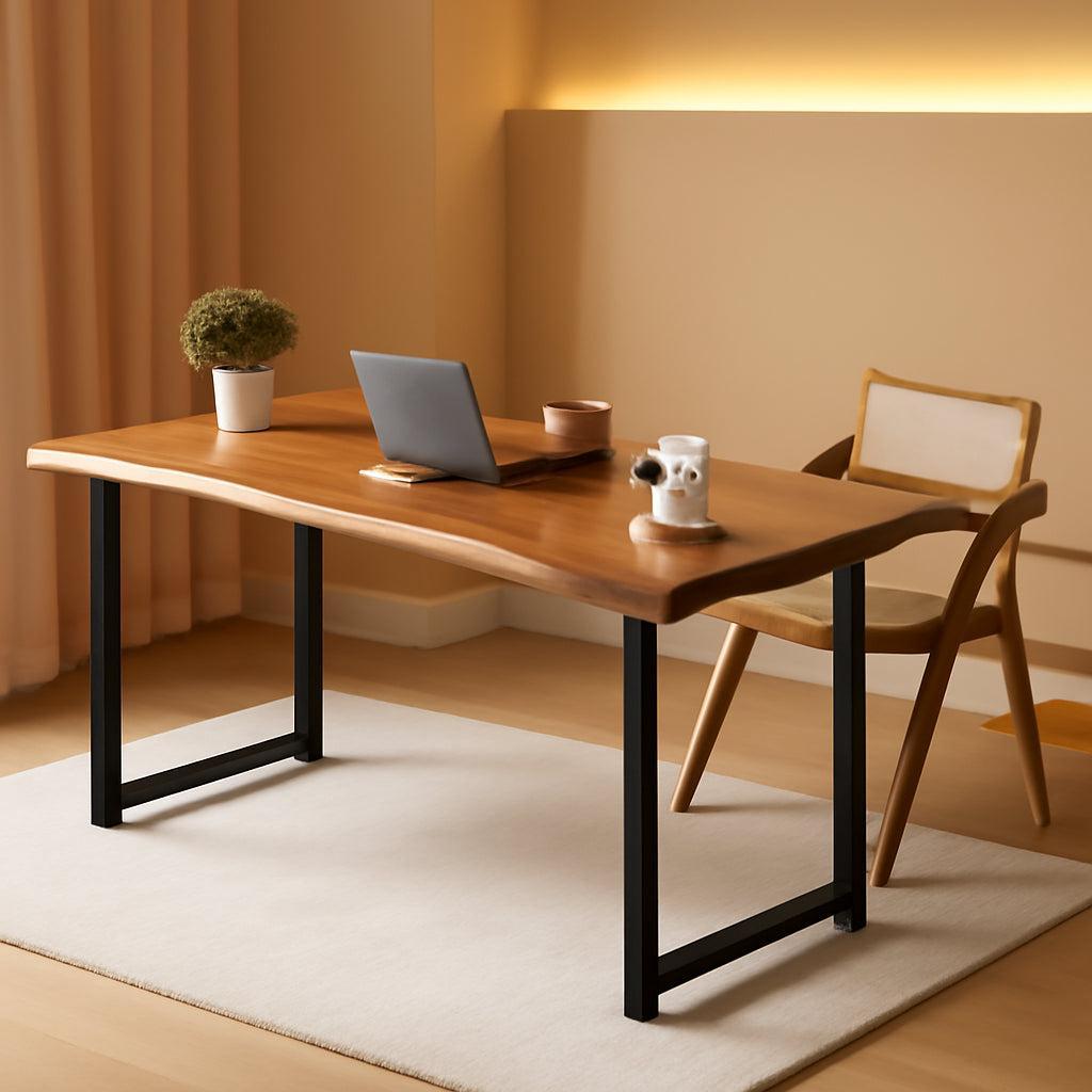 Solid Wood Desk For RestaurantOffice BrownFinish 62In-0