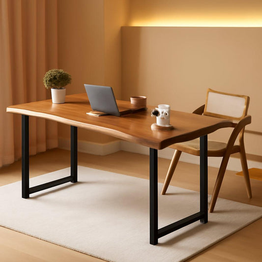 Solid Wood Desk For RestaurantOffice BrownFinish 62In-0