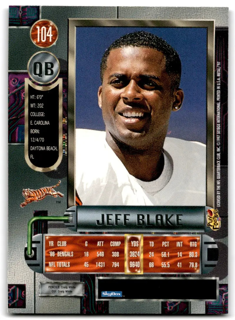 1997 Fleer Metal Jeff Blake Cincinnati Bengals #104