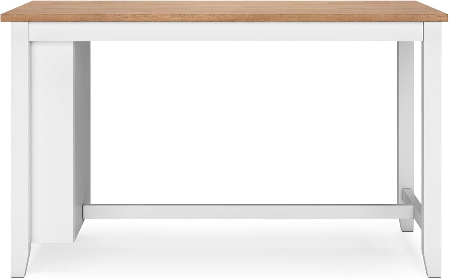 Gesthaven Farmhouse Counter Height Dining Table with 3 Shelves and Trestle Base, Light Brown & White-2