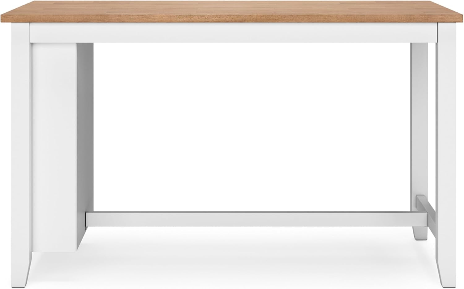 Gesthaven Farmhouse Counter Height Dining Table with 3 Shelves and Trestle Base, Light Brown & White-2