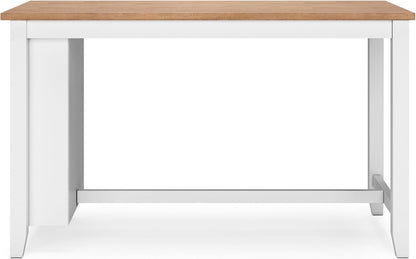 Gesthaven Farmhouse Counter Height Dining Table with 3 Shelves and Trestle Base, Light Brown & White-2