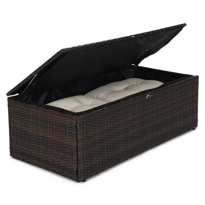 Coastal Rattan Sofa Set Luxurious Cushions And Table-2