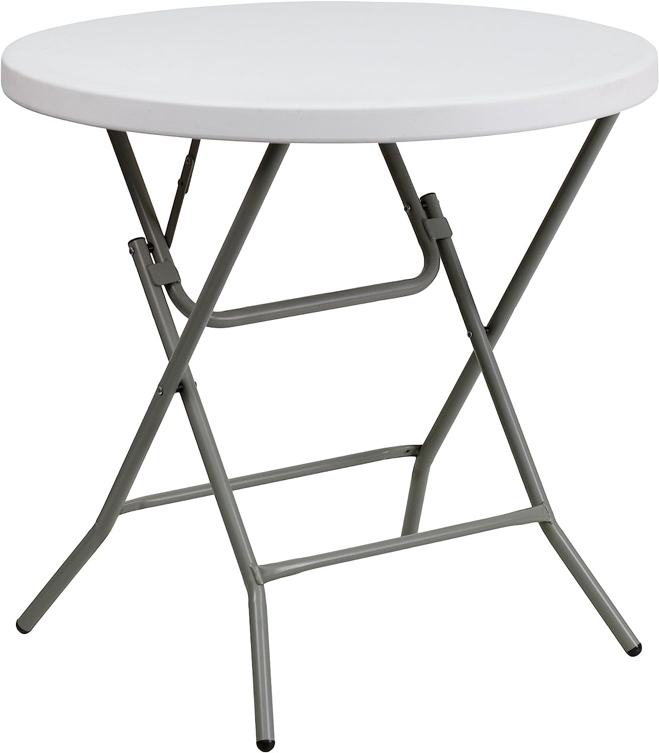 Granite White Plastic Folding Table - 2.63 Feet Round-2