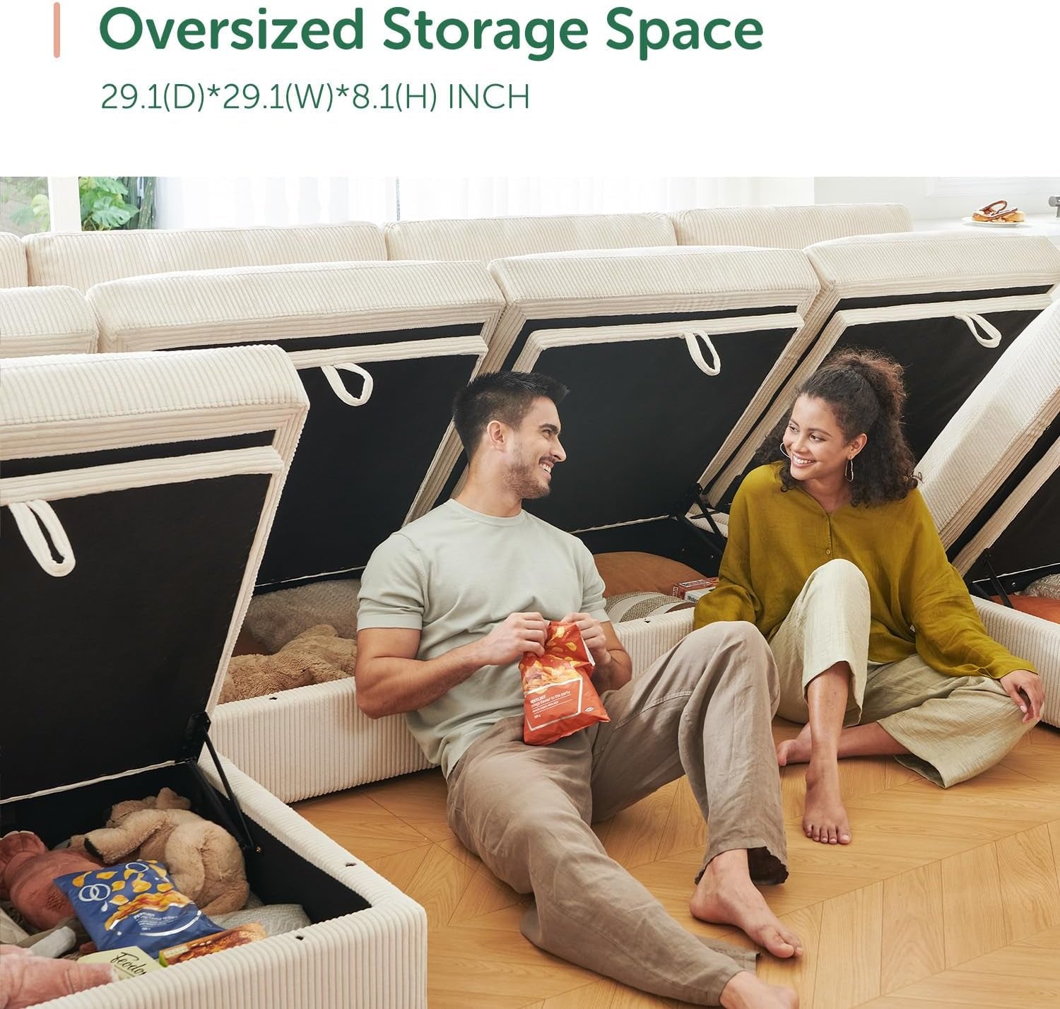 Modular Sectional Sofa with Storage Chaise-4