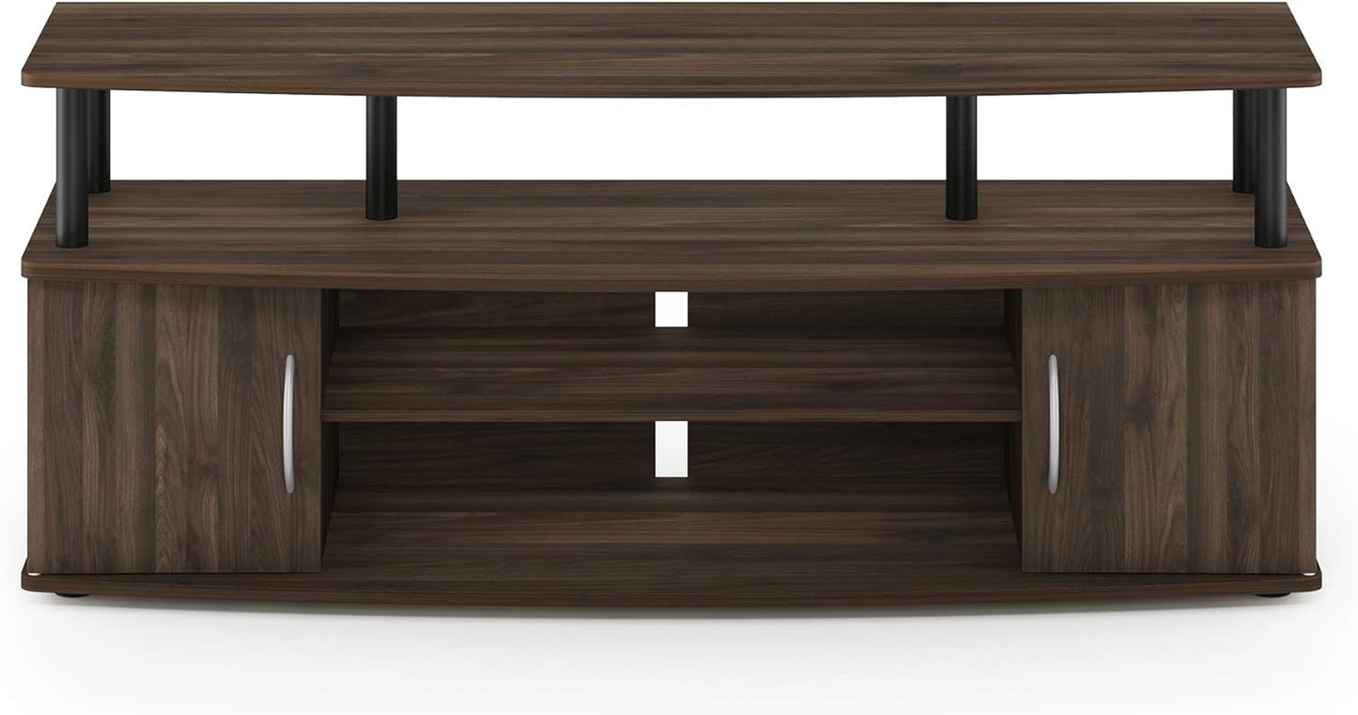 JAYA Large Entertainment Stand for TV up to 55 Inch, Columbia Walnut/Black-3