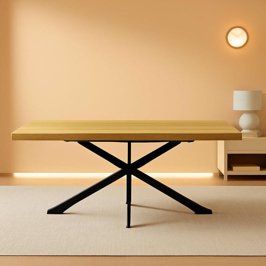 Extendable Rectangular Wood Dining Table For 6 To 8-0