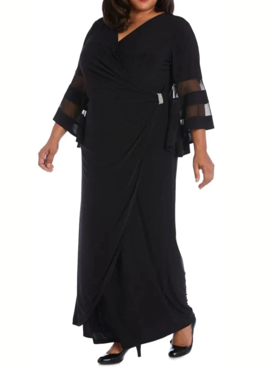 RM Richards Bell Sleeve Formal Maxi Black -or- Navy