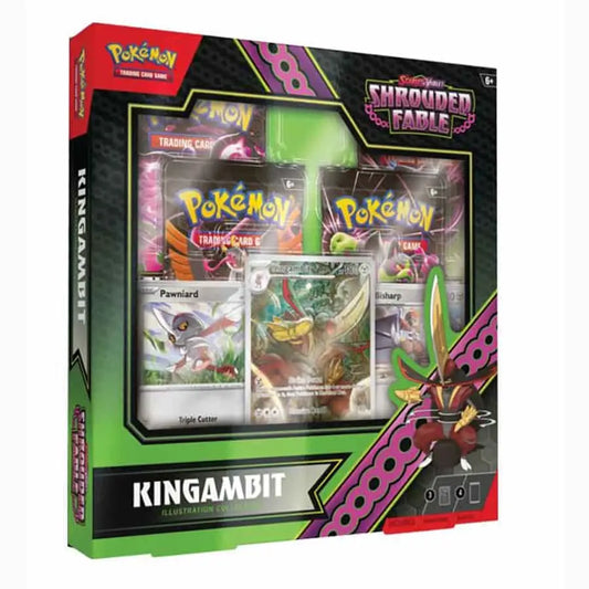 Kingambit collection box from Pokémon TCG Scarlet & Violet—Shrouded Fable with foil cards