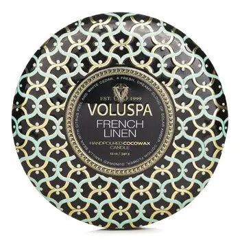 3 Wick Decorative Tin Candle - French Linen - 340g/12oz - 340g/12oz / 1 - Home Scent