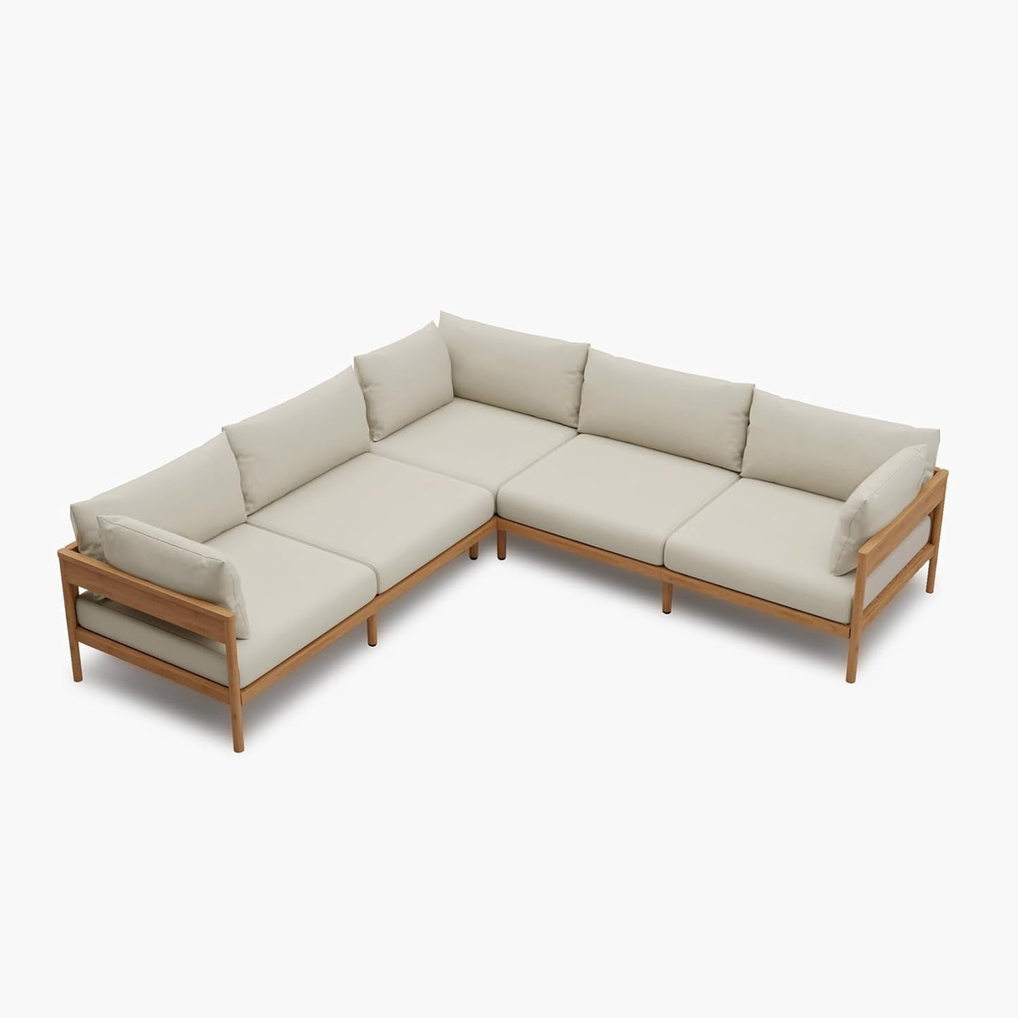 Modern Outdoor Sectional Sofa Set with Thick Cushions-2