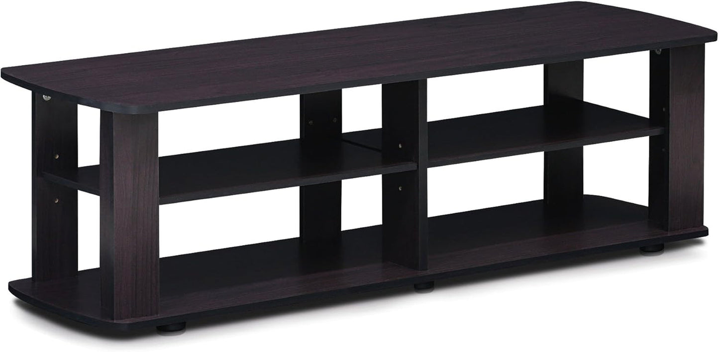 Nelly Entertainment Center TV Stand, Short 43.3"(W) X13.4(H) X13.1(D), Dark Walnut-0