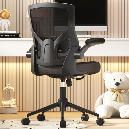 Office Chair, High Back Desk Chair Adjustable Height and Ergonomic Design Home Office Computer Chair Executive Lumbar Support Padded Flip-Up Armrest Swivel Task Chair-2