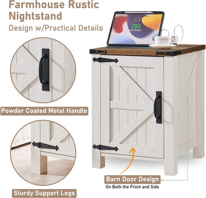 Nightstand with Charging, Antique-4