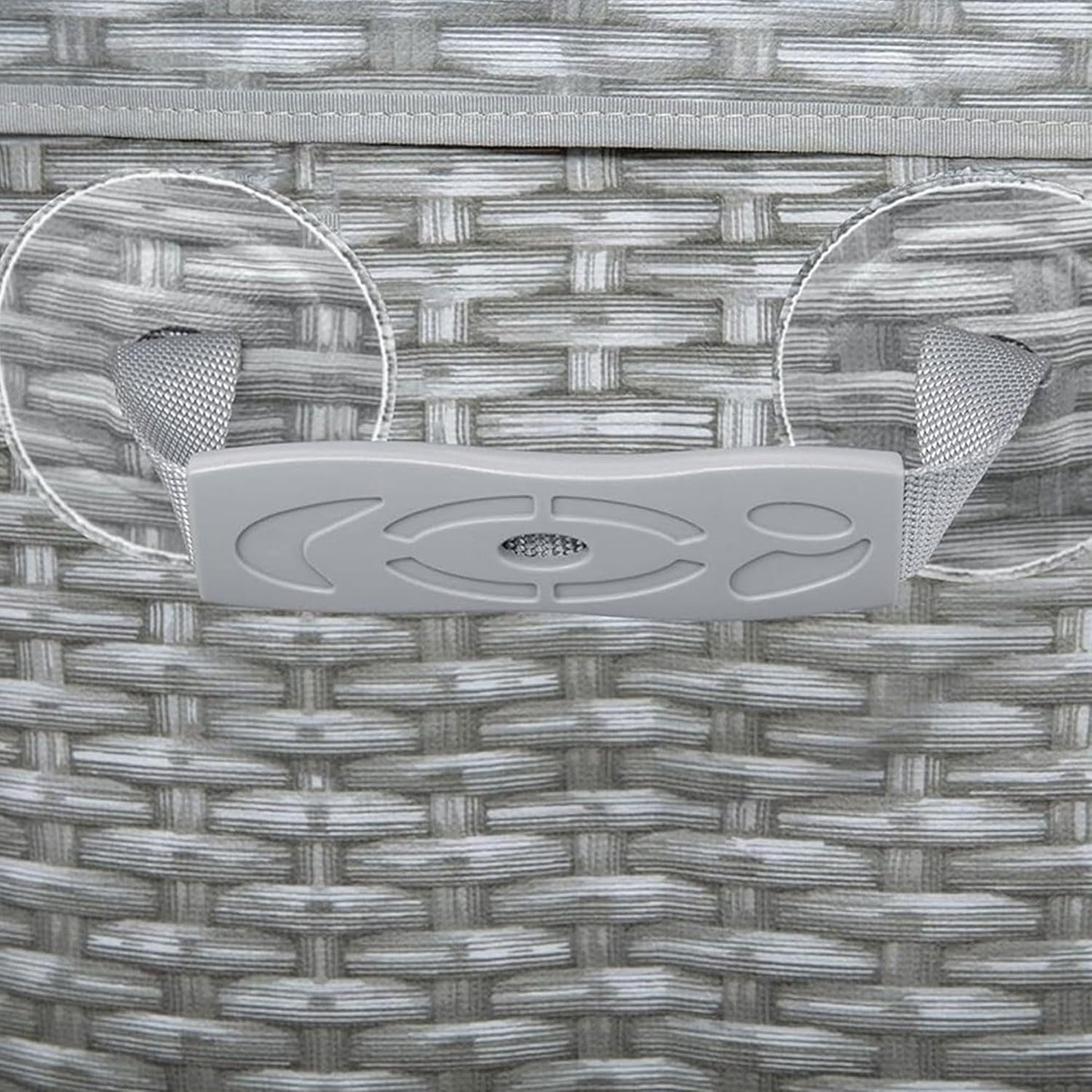 Saluspa Honolulu Airjet Large round 4 to 6 Person Inflatable Hot Tub Portable Outdoor Spa with 140 Airjets and Energysense Cover, Grey-1