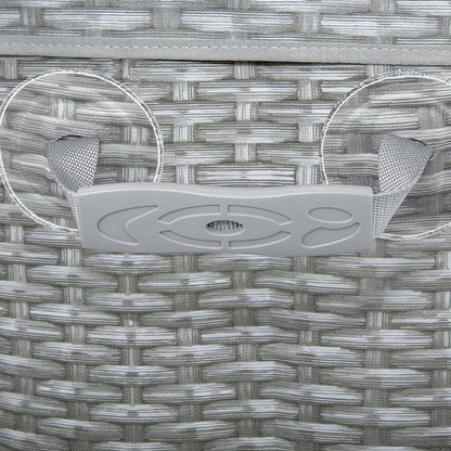 Saluspa Honolulu Airjet Large round 4 to 6 Person Inflatable Hot Tub Portable Outdoor Spa with 140 Airjets and Energysense Cover, Grey-1