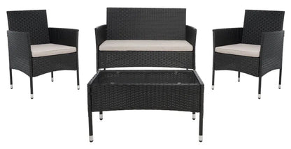 Elegant Rattan Outdoor Glass Top Patio Set Cushions-4