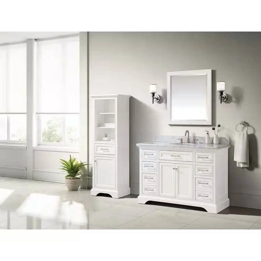 32-in x 28-in Bathroom Wall Mirror with White Solid Wood Frame - Bathroom Mirrors