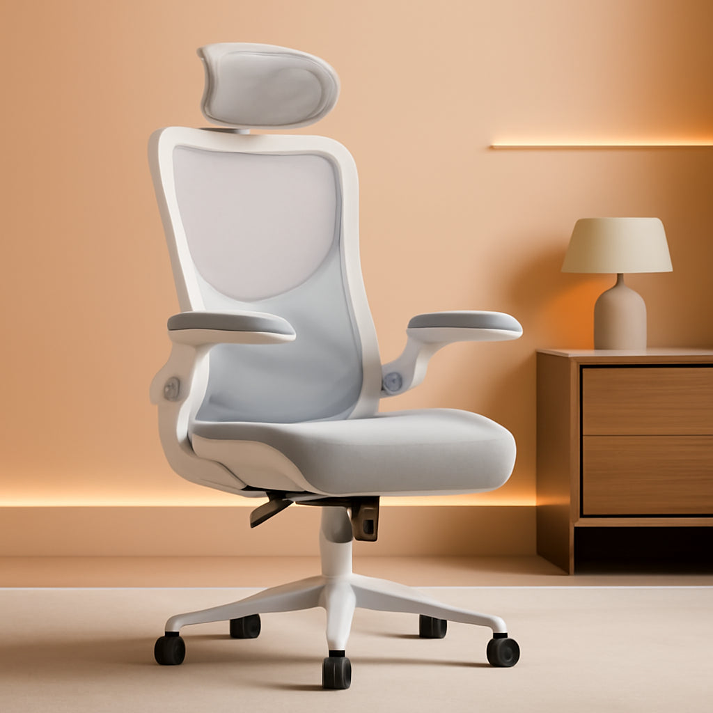 Ergonomic Office Chair: Office Computer Desk Chair with High Back Mesh and Adjustable Lumbar Support Rolling Work Swivel Task Chairs with Wheel 3D Armrests and Headrest-0