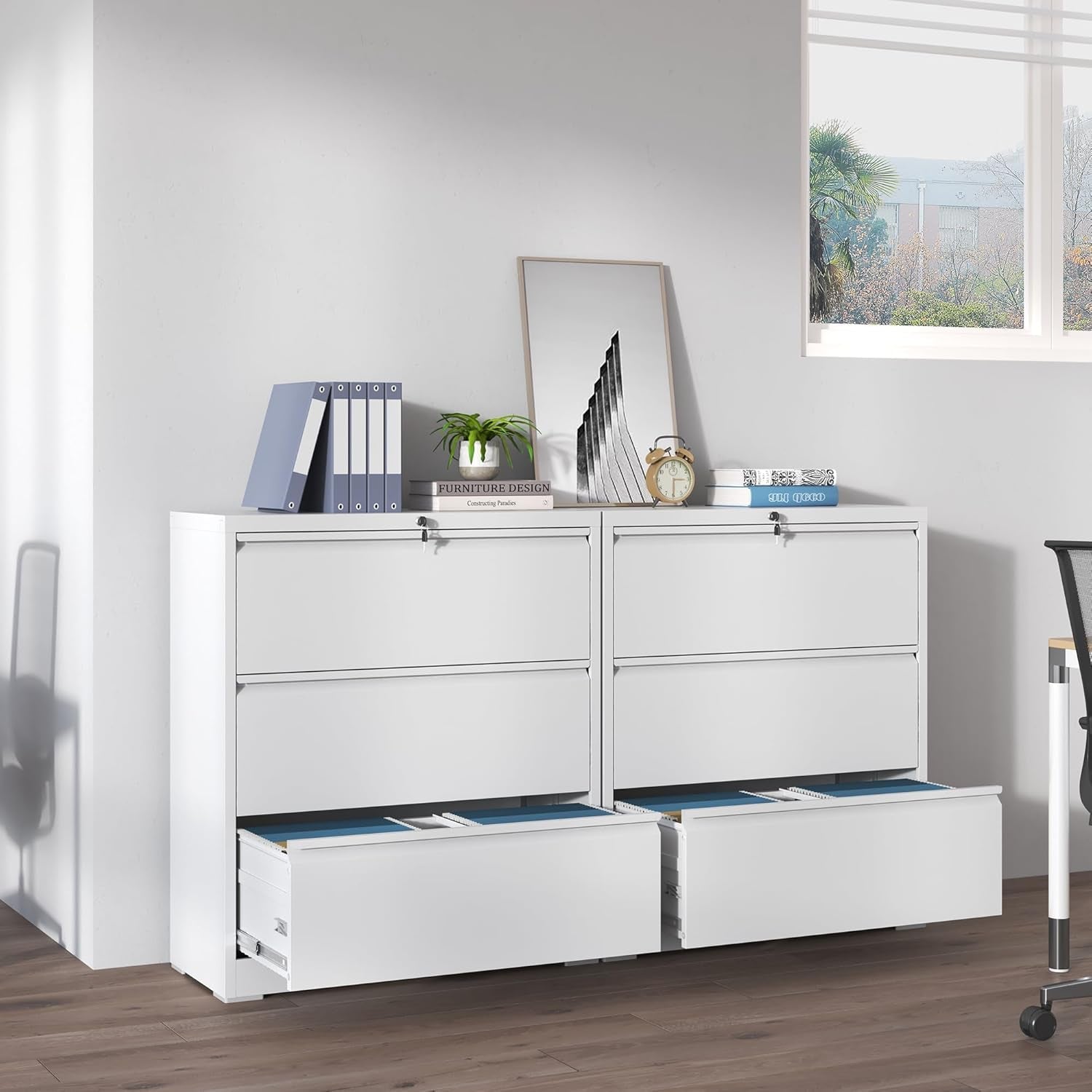 Lateral File Cabinets with Drawer,Metal Lateral Filing Cabinet for Home Office,Wide Steel Storage Cabinet Commercial Drawer Cabinet for Legal/Letter/A4 Size Files-1