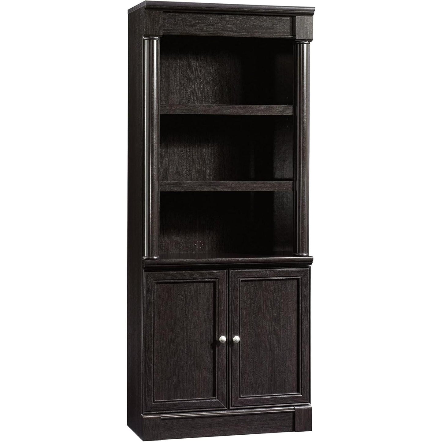 Palladia Library with Doors/Book Shelf, L: 29.37" X W: 13.90" X H: 71.85", Wind Oak-0