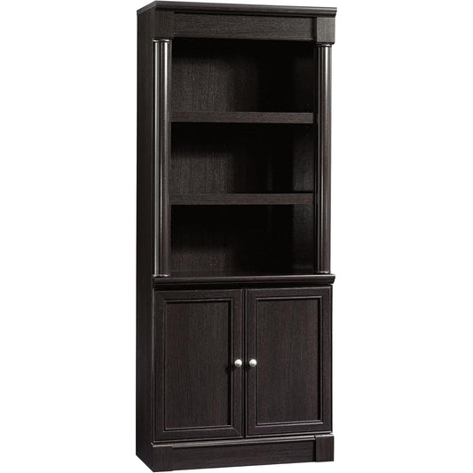Palladia Library with Doors/Book Shelf, L: 29.37" X W: 13.90" X H: 71.85", Wind Oak-0
