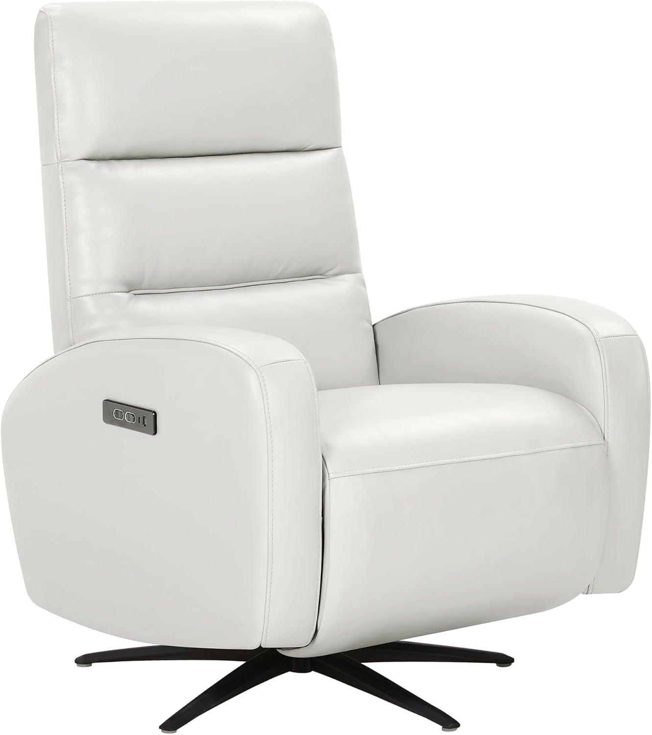 Light Grey Leather Power Swivel Recliner USB-C-2