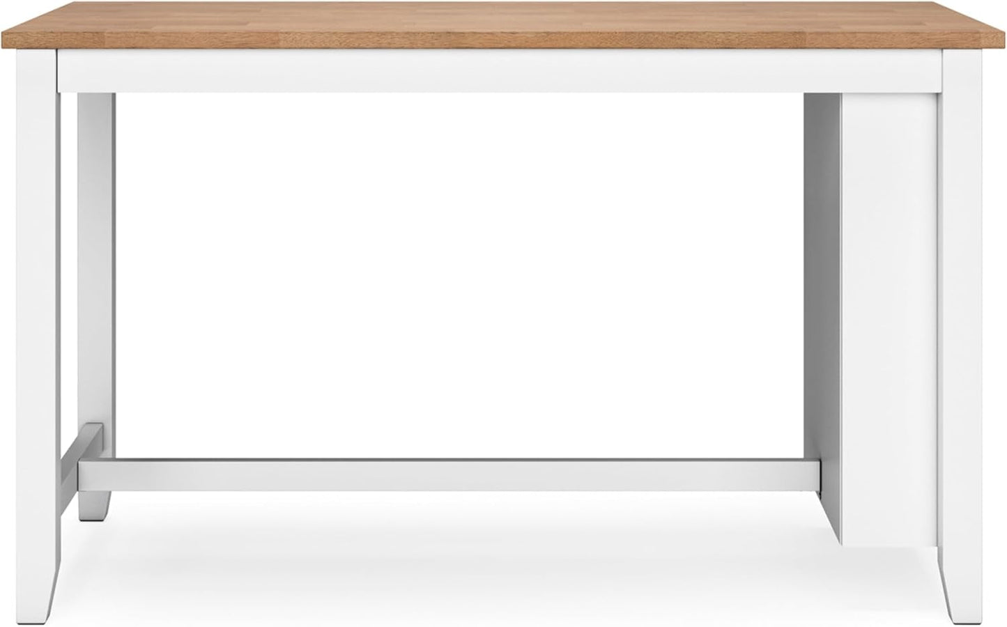 Gesthaven Farmhouse Counter Height Dining Table with 3 Shelves and Trestle Base, Light Brown & White-4