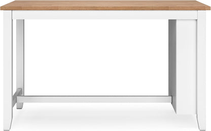 Gesthaven Farmhouse Counter Height Dining Table with 3 Shelves and Trestle Base, Light Brown & White-4