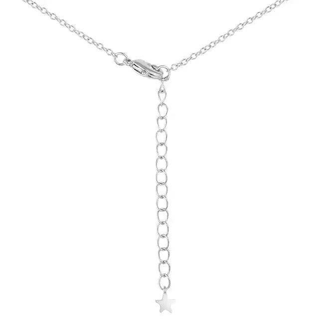 .32Ct Rhodium Star Necklace with Shimmering CZ - Necklaces