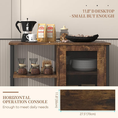Mini Coffee Bar Cabinet Small Kitchen Buffet Farmhouse-3